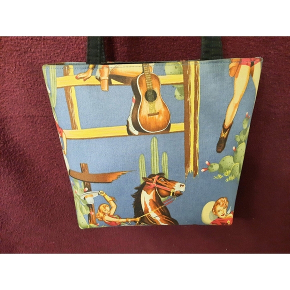 Pinup Cowgirl Tote Bag - Picture 4 of 4